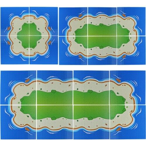 New Sea Island Baseplate Blocks City Street Road Base Plate Baseboard Building Blocks Seabeach Long Beach Kids Toys For Children