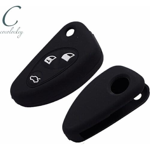 Cocolockey Silicone KEY Cover Fit for Alfa Romeo 147 156 166 GT JTD TS Flip Folding Remote Repair 3Buttons Interior Accessories
