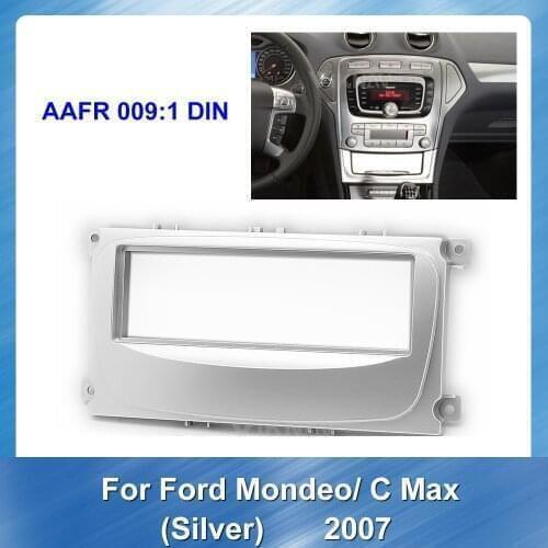 For Ford Mondeo C Max Silver 2007 Car Dashboard Panel Frame Trim Kit Radio Fascia refitting DVD Audio Bezel BLACK