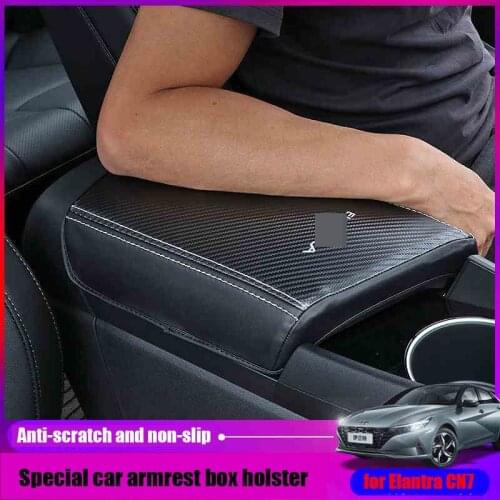 For Hyundai Elantra Avante CN7 2021 armrest box cover interior leather modification central armrest box anti-dirty