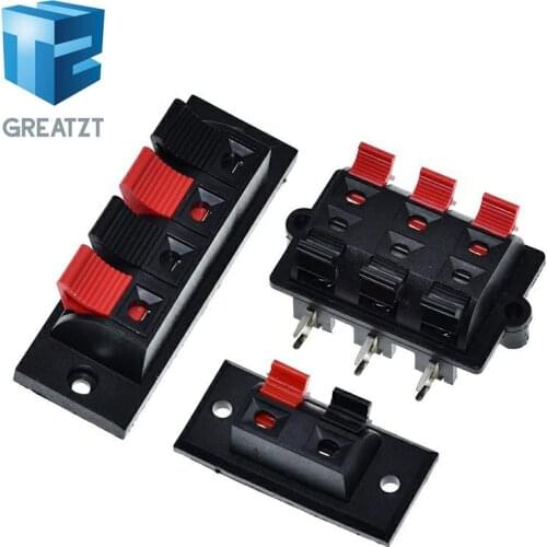 GREATZT 2 4 6 Way Spring Push Release Connector Speaker Terminal Strip Block