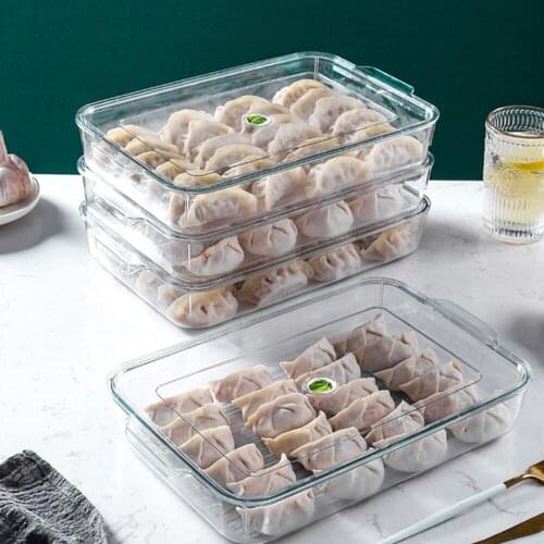 Refrigerator Food Storage Box Kitchen Accessories Organizer Fresh Box Dumplings Vegetable Egg Holder Stackable
