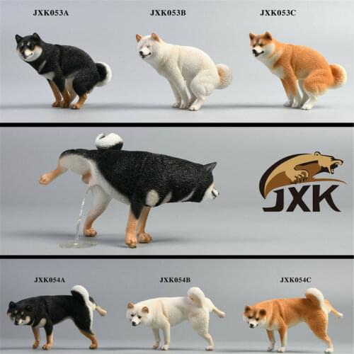 JXK 1:6 Scale Shiba Inu Dog Pet Healing Figure Cute Canidae Animal Collector Toy Resin Desktop Decoration Gift