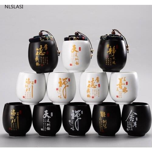 Ceramics tea jar Tieguanyin containers travel tea bag storage box Portable Sealed tea caddy spice organizer Candy storage tank