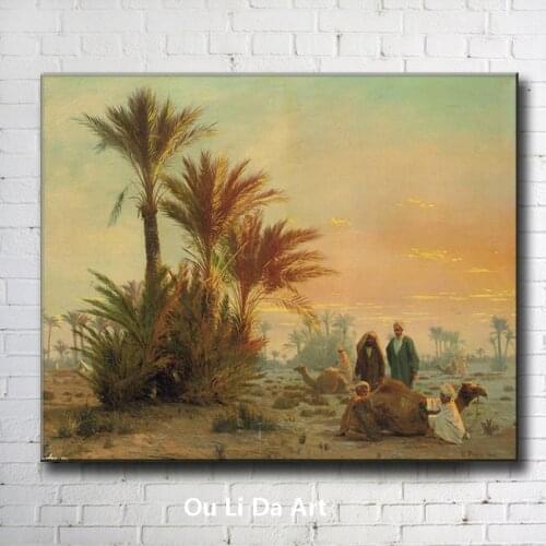 Classical figures Arab man desert camel scenery oil paintings canvas printing printed on canvas wall art decoration picture