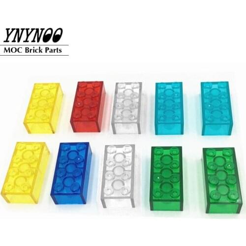 38Pcs/lot Transparent Clear Brick 2x4 Building Block 3001 Creative Toys for Children STEAM EV3 Compatible with 72841 771344 Part