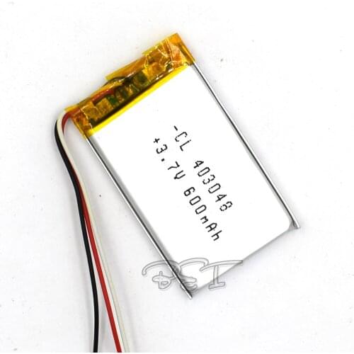 3.7V 600mAh Li-Po Li Ion Rechargeable Battery 403048 3 Wire Lithium Polymer Cells LiPo For Reader MP4 MP5 GPS Mobile Bluetooth