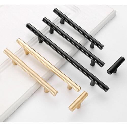 Brushed Black Gold Straight Cupboard Handles Knobs Stainless Steel Brushed Black Gold Kitchen Door Handles Brass Cabinet Pull