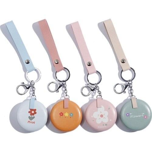 Mini Mirror Pendant Keychain Cosmetic Mirror Keyring Foldable Makeup Mirror Gift