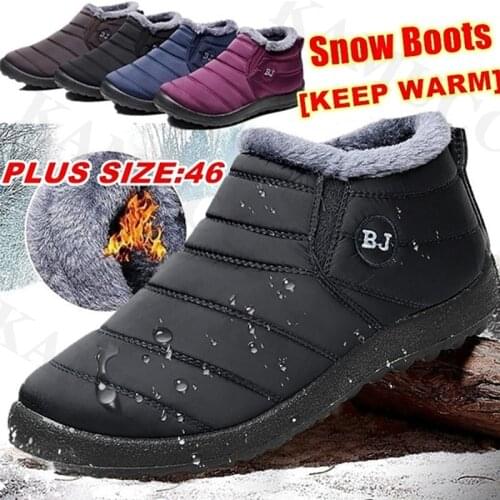 Men Boots Lightweight Winter Shoes For Men Snow Boots Waterproof Winter Footwear Plus Size Slip On Unisex Ankle Winter Boots