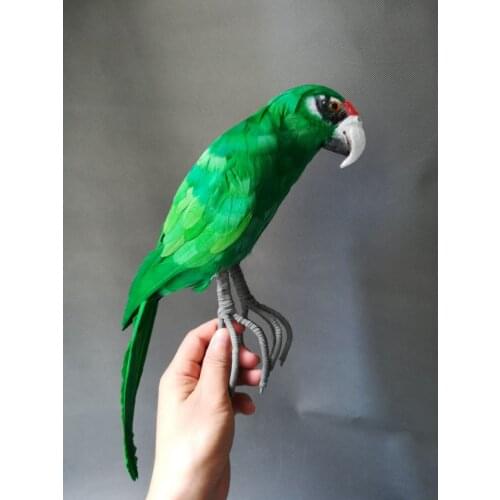 Real life Bird green feathers parrot model large 45cm parrot garden decoration filming prop toy gift h1477