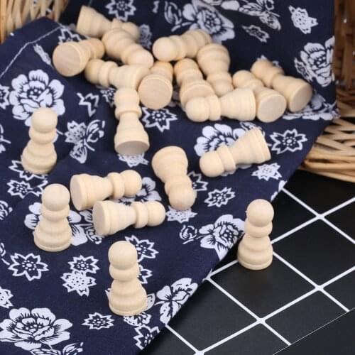 20Pcs Unpainted Blank Wooden chess Wood People Figurines Peg Dolls Nesting Crafts Montessori Toy Kids Wedding Decoration 30*15mm