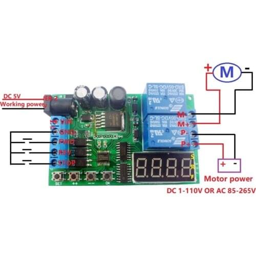 DYKB 5V-24V 12V DC/AC Motor Controller Relay Board Forward Reverse Control Automatic Timing Delay Cycle Limit Start Stop Switch