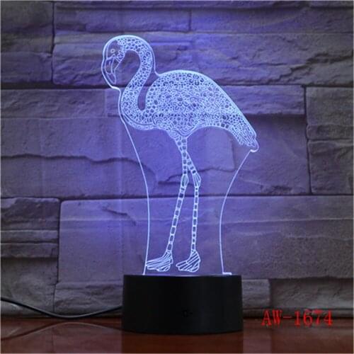 Gift 3d Night Light Luminaria Flamingo 3d Led Lamp Power Bank Light Fixtures Luminaria De Mesa Wireless Wall Lamp AW-1674