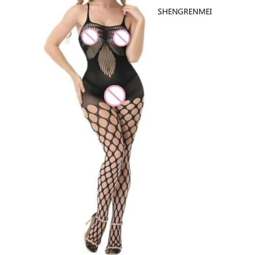 SHENGRENMEI Sexy Jumpsuit Female Lingerie Ladies Exotic Lingerie Fashion Spaghetti Strap Sleepwear Teddies & Bodysuits for Women