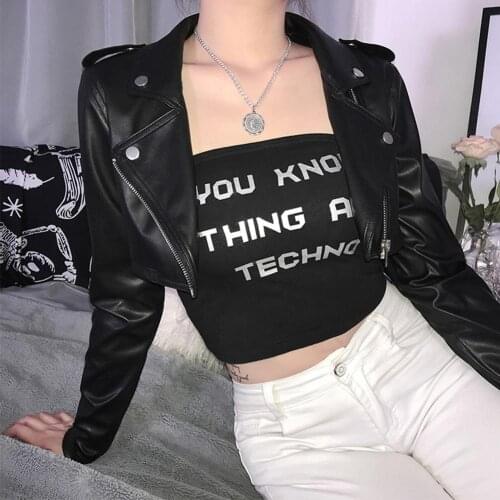 Chic Women Faux Leather Lapel Collar Jacket Diagonal Zipper Closure Cuff Buttons Decor Micro Motorcycle Coat Streetwear