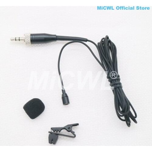AVX2 SB Tie Clip Hidden Lavalier Lapel Microphone For Sennheiser ew100 G2 G3 G4 G5 Wireless BeltPack 3.5mm Lock Black color