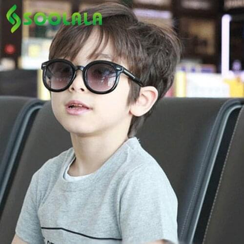 SOOLALA 2021 New Colorful Round Kids Girls Boys Sunglasses Eyewear UV400 Eye Protection Children Sun Glasses with Free Car Cases