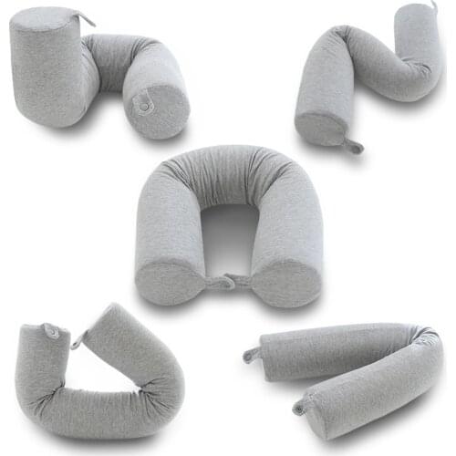 U-shaped Neck Head Protection Pillow Cylindrical Twisted Memory Foam Travel Rest Cushion Comfort Portable Sleep Pillow