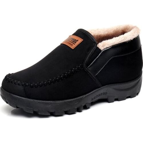 High Quality Warm Winter Mens Snow Boots Plus Velvet Thick Warmth Mens Winter Boots Soft Bottom Middle-aged Dad Casual Boots