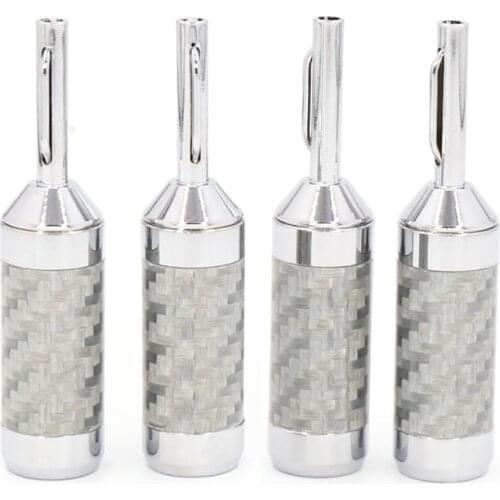 Preffair Hi-end loudspeaker cable Banana Jack High Quality Carbon Fiber Rhodium Plated Speaker Cable connetor Plug