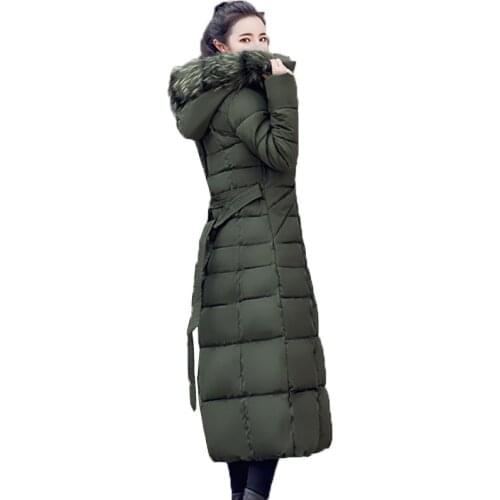 Plus Size Down jackets 2019 New Fashion Women Winter Coat Long Slim Thicken Warm Coat Down Cotton Padded Jacket Outwear Parkas