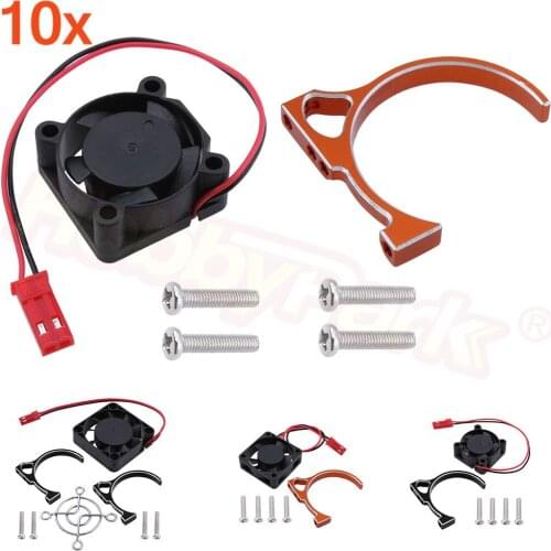 10 Sets 3650 540 550 Motor Heatsink with Cooling Fan DC 5V Electric Engine Parts for 1/10 1/8 RC Model Cars Truck Buggy Hobby