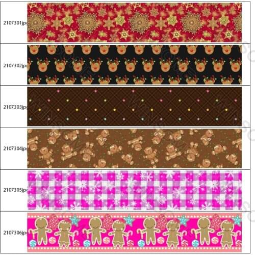10 Yards Christmas Tree Cartoon Animal Car Grosgrain Ribbon DIY Handmade Material Headdress Holiday Gift