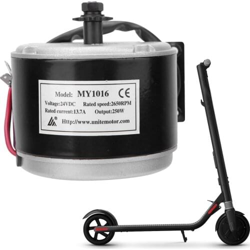 24V 250W Long Life Brushless DC Gear Motor MY1016 High Speed Small Brush Motor with Belt Pulley Electric Bike Scooter Accessory