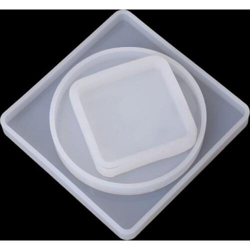 2021 New 6 Pcs Resin Mold Square Round Silicone Jewelry Casting Mold Coaster Mould For Pressure Board Epoxy DIY Crafts