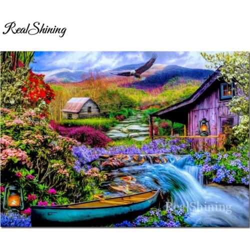 Heaven on Earth in the Mountains Diamond Embroidery 5D DIY Diamond Painting full square round diamond Cross Stitch FS7069