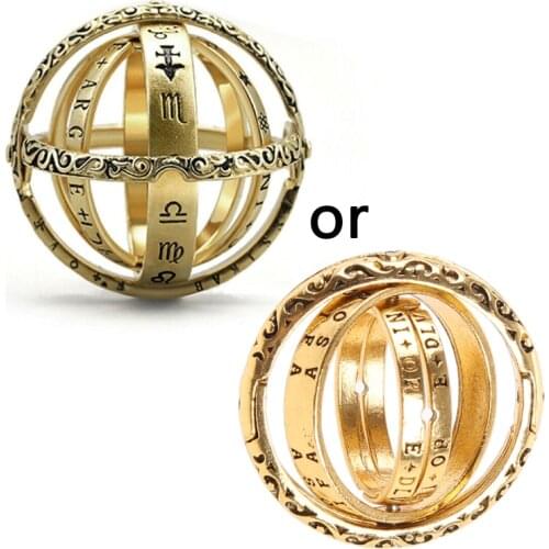 Astronomical Sphere Ball Ring Foldable Cosmic Finger Ring Band Fashion Jewelry