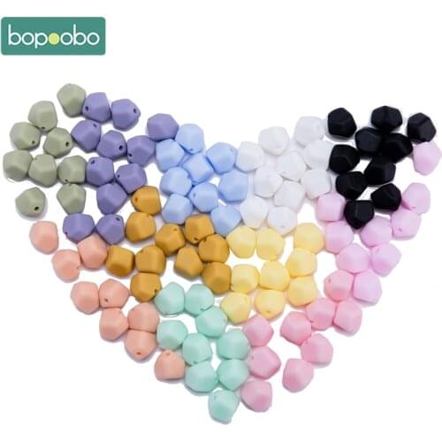 Bopoobo 100pc Silicone Stone Beads Baby DIY Teething Baby Rodents Gift For Newborn Baby Teether For DIY Pacifier Clips Chain