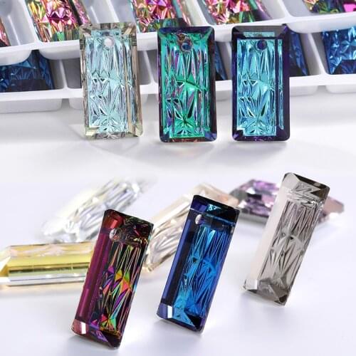 AB Color Glass Pendants For Jewelry Making Crystal Stones Glitter Bracelets Rhinestones Flatback Crystals