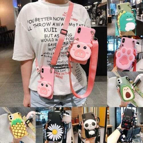 For Huawei Y5 Y6 Y7 Y9 2018 2019 Psmart Y5P Y6P Y7P Y8P Y9s 2020 Y7A Y9A Wallet Pig Soft TPU Case