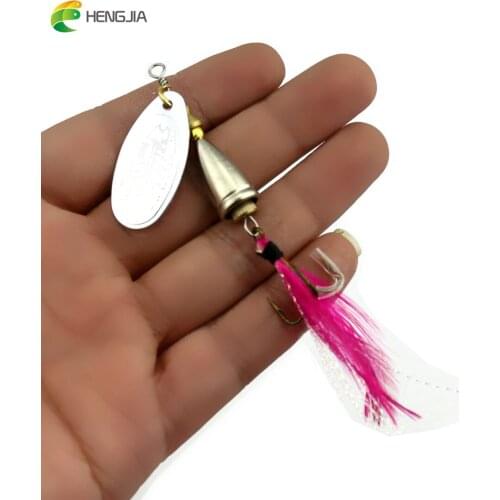 HENGJIA 5pcs 7cm 8.3g hard metal trolling spinnerbaits wobbler pike carp trout catfish spoons sequins pesca fishing tackles