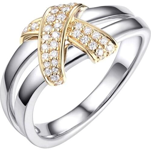 Fashion Lady Engagement Ring Wedding Bands Accessories Classic Women Cross Ring Jewelry for Female Wedding Anniversary Gift
