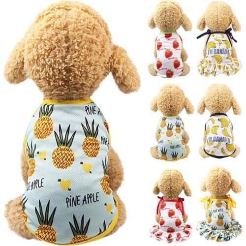 Sweet Pet Dog Couple Wear Summer Cool Puppy Clothes for Small Dogs Poodle Pug Dress Vest Shirt Dog Clothing T-shirt Bitch Skirt