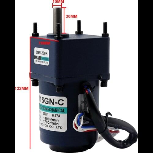 15W AC deceleration motor 220V single-phase motor miniature gear slow speed adjustable induction small motor