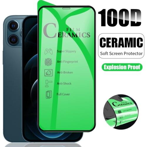 Soft Ceramic Tempered Glass For iPhone 11 12 Pro Max Full Cover Screen Protector For iPhone XS Max X XR 8 7 6S Plus SE 2020 Film