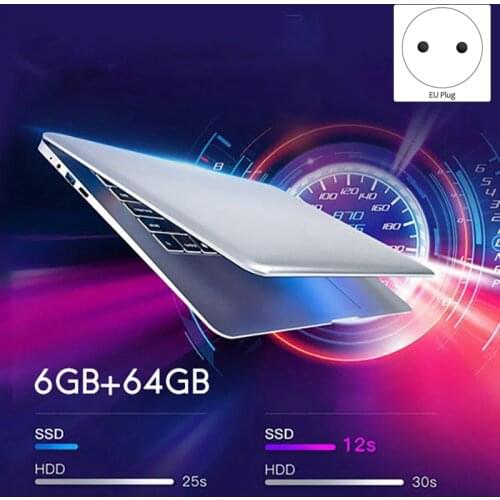 Laptop 14-Inch TN N3350 Dual-Core Processor 6GB RAM 64GB SSD Windows 10 Portable Ultra-Thin Learning Laptop