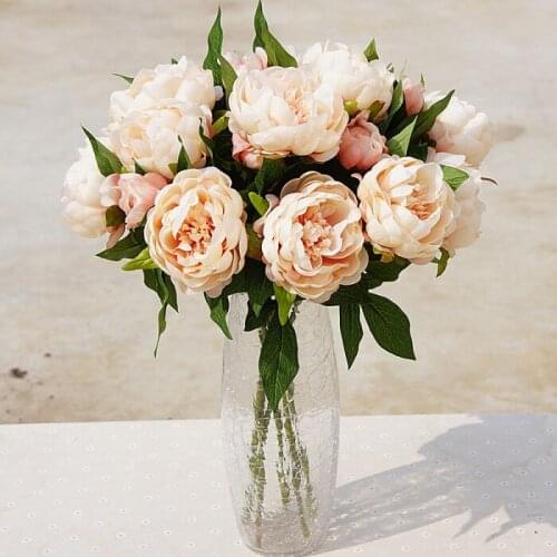 1pc 50cm Artificial Silk 3 Head Peony Flower Wedding Bouquet Festival Party Decorative Free Shipping