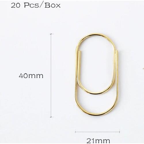 TUTU 20pcs/box 40x20mm large size paper clips metal clip factory supply clips wide paper clips school accessories H0346