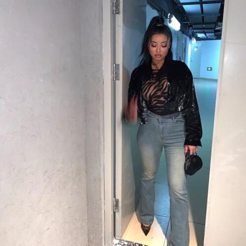 Женские джинсы клеш SEXELANLAN China At AliExpress