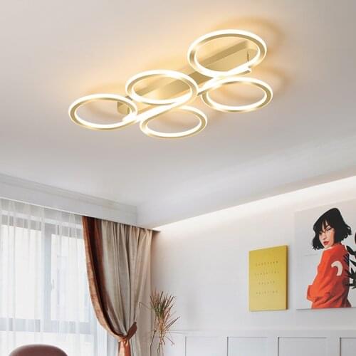 Modern LED living room ceiling lights for bedroom Study Room Gold ceiling lamp Round creative combination Fixtures 110V220V