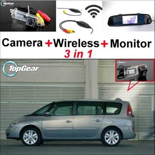 3 in1 Special Camera + Wireless Receiver + Mirror Monitor EASY DIY Parking System For Renault Espace 4 2003~2014