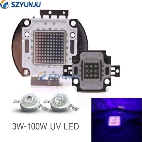 Tiaochongyi UV Purple High Power LED Chip 360Nm 375Nm 385Nm 395Nm 405Nm UVA UVB Lighting Beads 3 5 10 20 30 50 100 watts