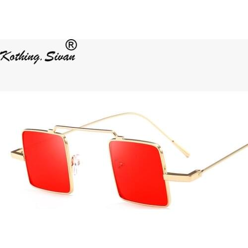 Vintage Steampunk Sunglasses Women Men New Small Square Sun Glasses Ladies Clear Red Yellow Lense Mirror Goggle Punk Eyewear