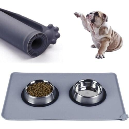Waterproof Pet Mat For Dog Cat Silicone Pet Food Pad Pet Bowl Drinking Mat Dog Feeding Placemat Easy Washing Mats