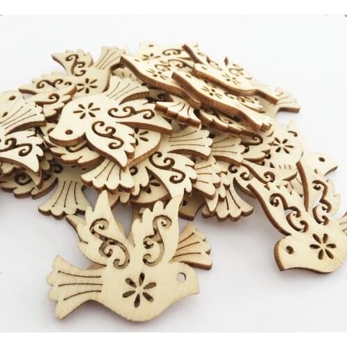 10pcs Unfinished Wooden Cutouts Birds Shapes for DIY Arts and Crafts Projects, Decorations, Ornaments